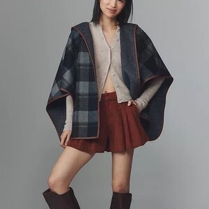 NEW  By Anthropologie Heritage Hooded Poncho